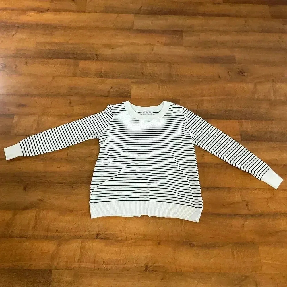 Eight 18 Striped‎ Long Sleeve Womens Pullover Sweater Size Large